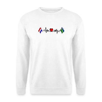 Cardio heart Flag Netherlands, Flevoland - Unisex Sweatshirt - white - Front
