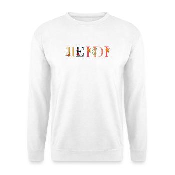 Nom HEIDI décoré de fleurs - Sweat-shirt Unisexe - blanc - Devant