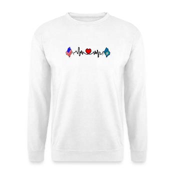 Cardio heart with USA flag and South Dakota flag - Unisex Sweatshirt - white - Front