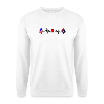 Cardio heart with USA flag and Mississippi flag - Unisex Sweatshirt - white - Front