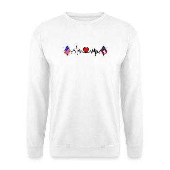 Cardio heart avec drapeau des États-Unis et drapeau de la Géorgie - Sweat-shirt Unisexe - blanc - Devant