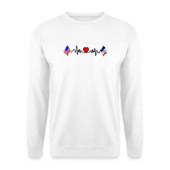 Cardio heart with USA flag and Iowa flag - Unisex Sweatshirt - white - Front