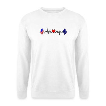 Cardio heart with USA flag and Wisconsin flag - Unisex Sweatshirt - white - Front