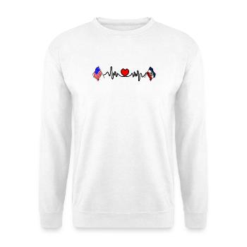 Cardio-Herz mit USA-Flagge und Utah-Flagge - Unisex Pullover - Weiß - Vorne