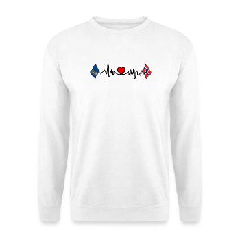 Heart rate cardio of Oslo with flag of Norway - Unisex Sweatshirt - white - Front