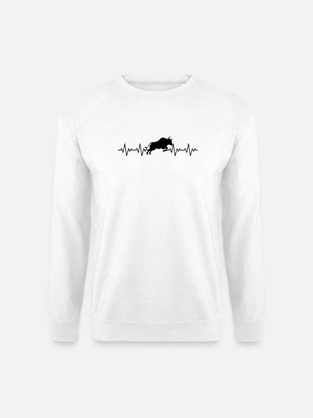 Taurus Spain Spanish ECG Heartbeat - Unisex Sweatshirt - white