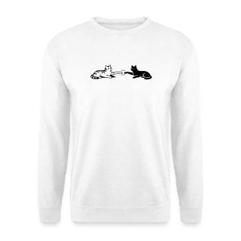 Katzen Berührung Pfoten Michelangelo - Unisex Pullover - Weiß - Vorne