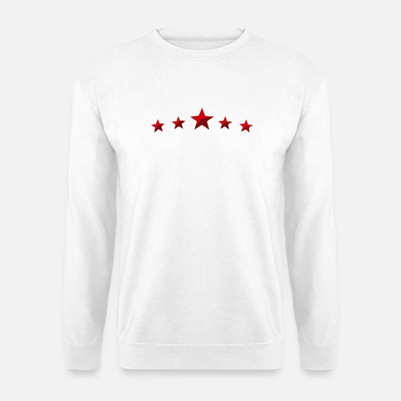 Red Star Row Five Stars Graphic - Unisex Sweatshirt - white