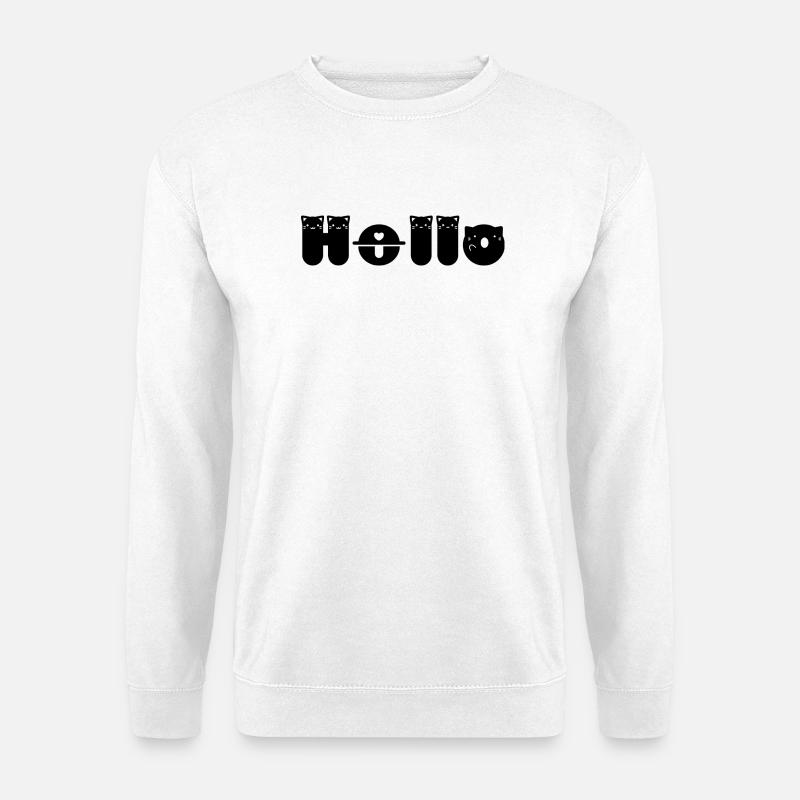 Hallo Katze - Unisex Pullover - Weiß