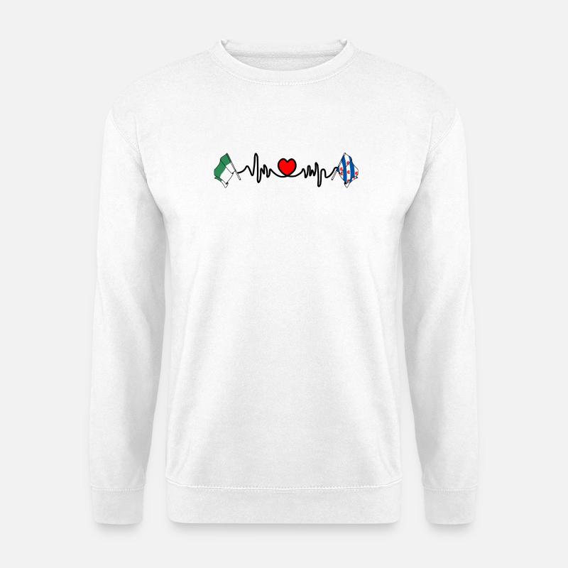 Vlieland & Friesland Herzschlag - Unisex Pullover - Weiß