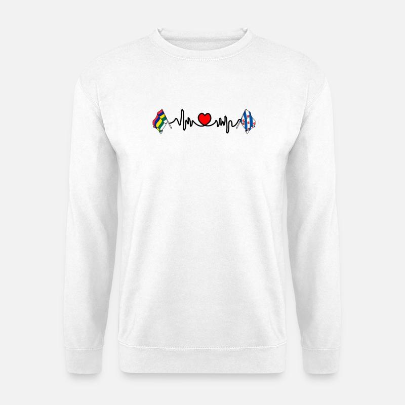 Terschelling & Friesland Herzschlag - Unisex Pullover - Weiß