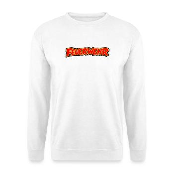 Feuerwehr Comic Schriftzug - Unisex Pullover - Weiß - Vorne