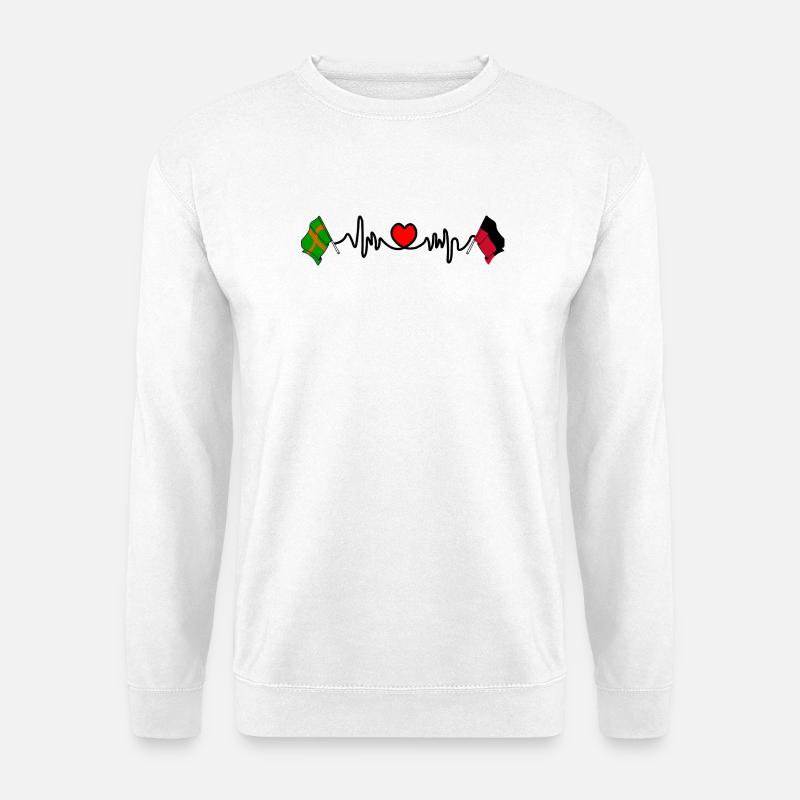 Nijmeger Herzschlag-Flaggen - Unisex Pullover - Weiß