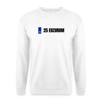 25 Erzurum Kennzeichen | Türkisches Kennzeichen - Unisex Pullover - Weiß - Vorne