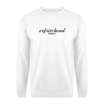 Erfrischend Herrisch – Charmantes Statement Design - Unisex Pullover - Weiß - Vorne - Alina (178cm) & Michal (187cm)