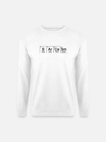 Sarkasmus/Sarkasmo – ironisches Periodensystem - Unisex Pullover - Weiß