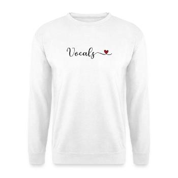 vocals - Unisex Pullover - Weiß - Vorne - Alina (178cm) & Michal (187cm)