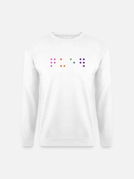 Queer-Kontraktierte Braille - Unisex Pullover - Weiß
