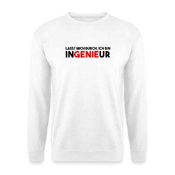 Genie Ingenieur - Unisex Pullover - Weiß - Vorne - Alina (178cm) & Michal (187cm)