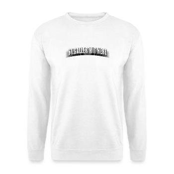 St Galler mit Herz mit Linienraster schmutzig - Unisex Pullover - Weiß - Vorne