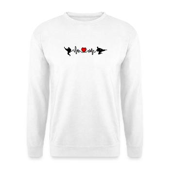 Karate Cardio oder Herzfrequenz mit Karate-Kicks - Unisex Pullover - Weiß - Vorne