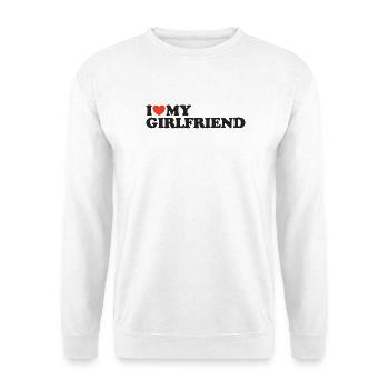 I love my girlfriend heart shirt - Unisex Sweatshirt - white - Front