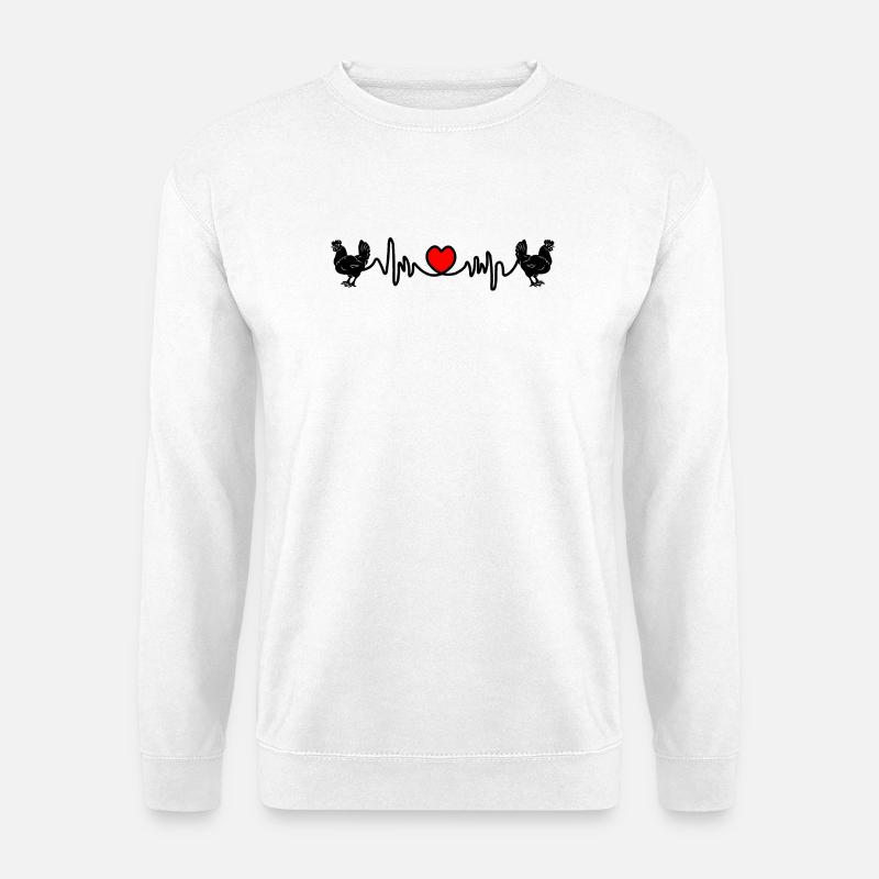 Hühner-Cardio - Unisex Pullover - Weiß