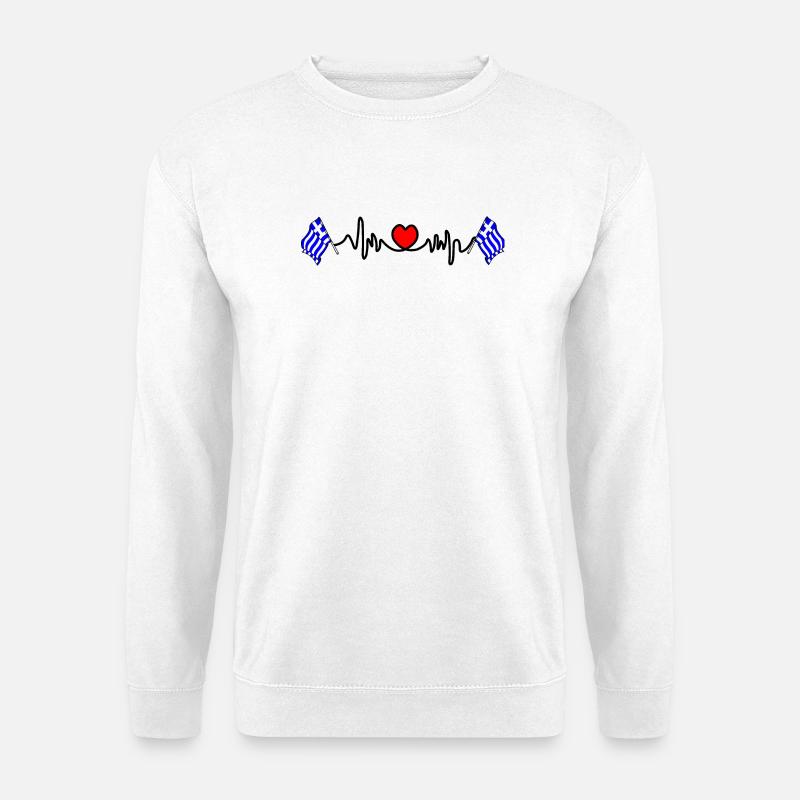 Herzfrequenz-Cardio für Griechenland - Unisex Pullover - Weiß