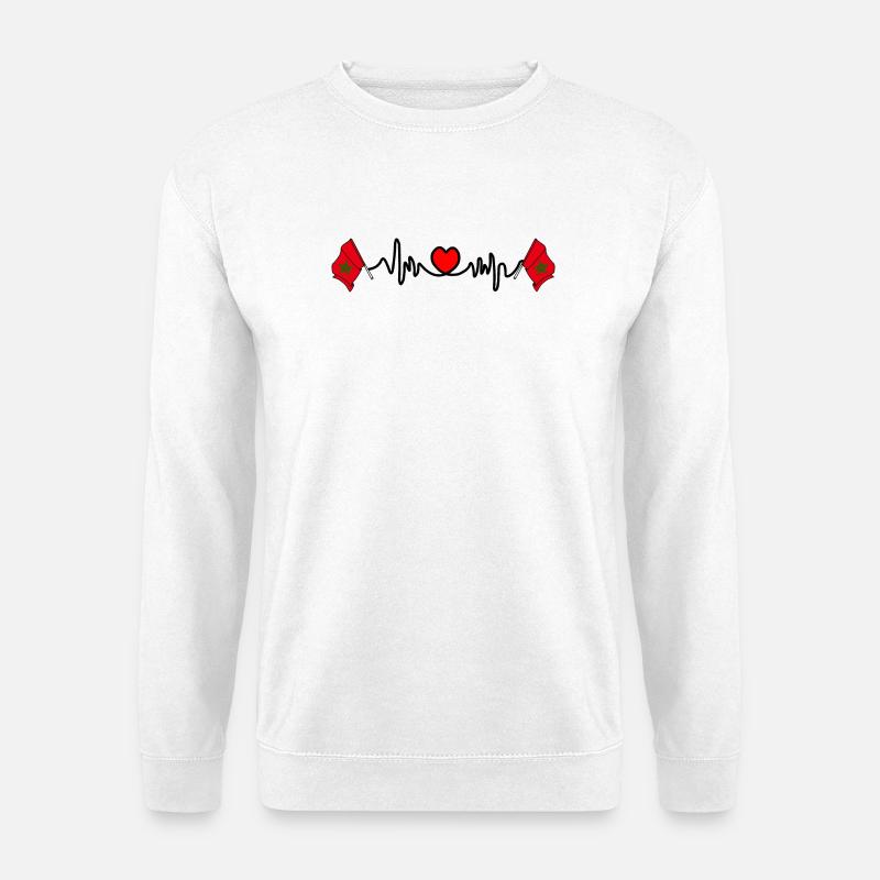 Herzfrequenz-Cardio für Marokko - Unisex Pullover - Weiß
