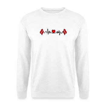 Cardio de fréquence cardiaque pour la Lettonie - Sweat-shirt Unisexe - blanc - Devant