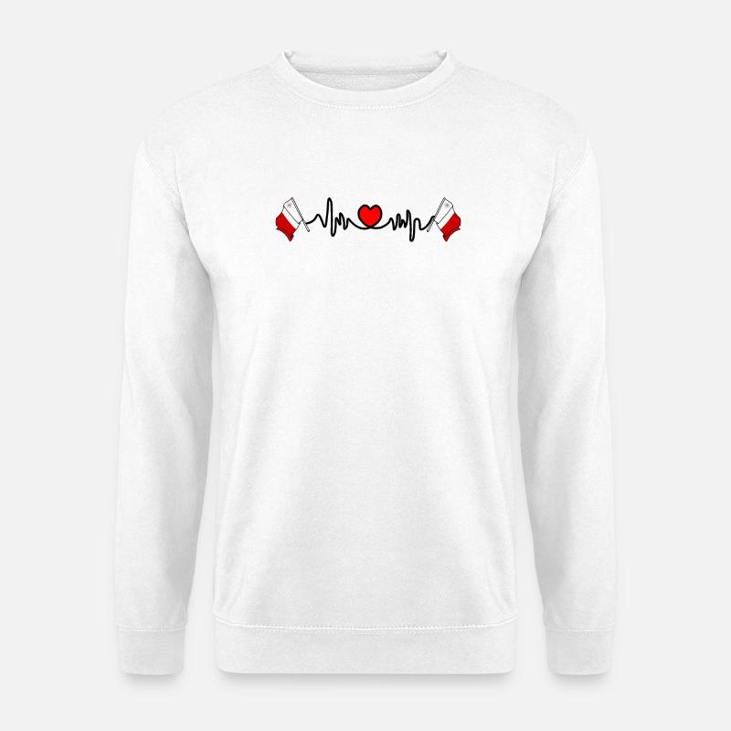 Herzfrequenz-Cardio für Malta - Unisex Pullover - Weiß