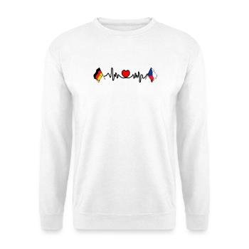 Cardio heart with Flag Germany and flag Czech Republic - Unisex Sweatshirt - white - Front
