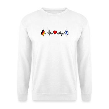 Cardio heart with Flag Germany and flag Finland - Unisex Sweatshirt - white - Front