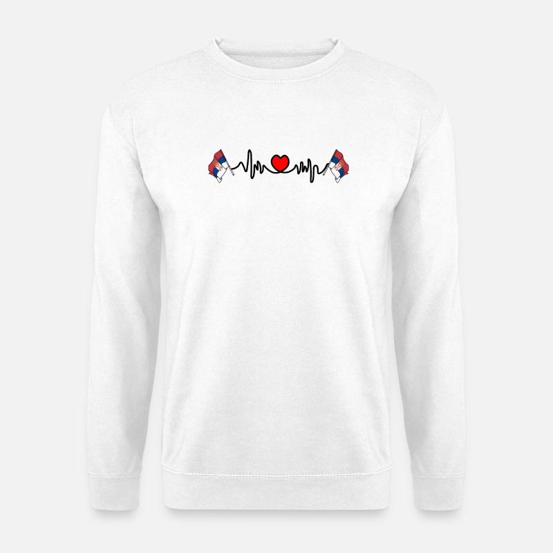 Herzfrequenz-Cardio für Serbien - Unisex Pullover - Weiß