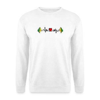 Cardio de fréquence cardiaque pour la Guyane française - Sweat-shirt Unisexe - blanc - Devant