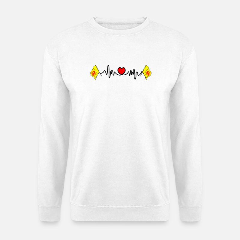 Herzfrequenz-Cardio für Wallonien Belgien - Unisex Pullover - Weiß