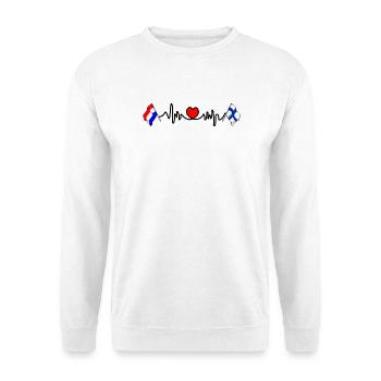 Cardio coeur avec drapeau Pays-Bas, Finlande - Sweat-shirt Unisexe - blanc - Devant