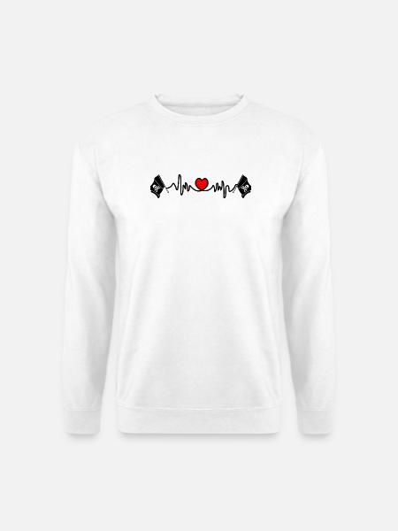 Herzfrequenz-Cardio für Piraten - Unisex Pullover - Weiß