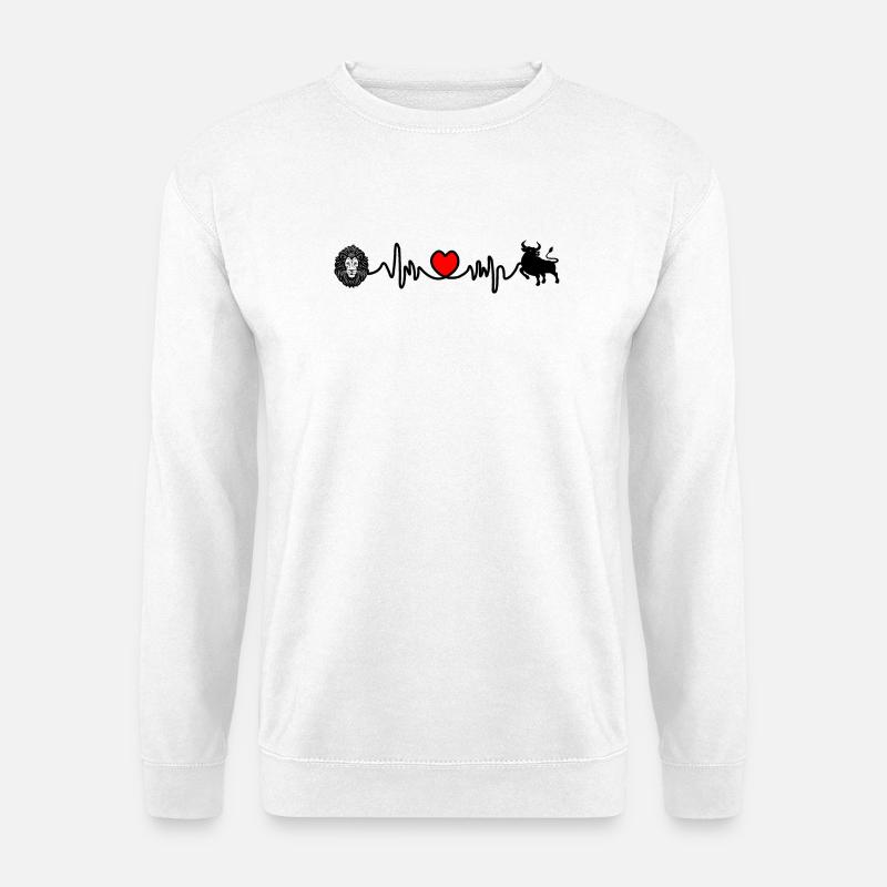 Herzfrequenz Cardio Löwe Stier - Unisex Pullover - Weiß