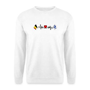 Cardio heart Flag Belgium, flag Finland - Unisex Sweatshirt - white - Front