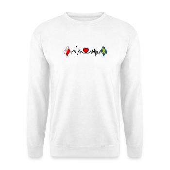 Cardio heart Drapeau Pologne, drapeau Suède - Sweat-shirt Unisexe - blanc - Devant