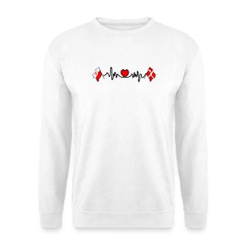 Cardio heart Drapeau Pologne, drapeau Danemark - Sweat-shirt Unisexe - blanc - Devant