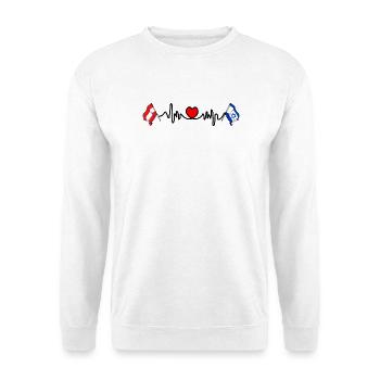 Cardio heart Drapeau Autriche drapeau Israël - Sweat-shirt Unisexe - blanc - Devant