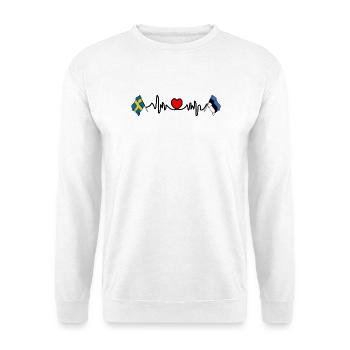 Cardio-Herz Flagge Schweden, Flagge Estland - Unisex Pullover - Weiß - Vorne