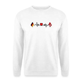 Cardio heart Flag Germany, flag Hamburg - Unisex Sweatshirt - white - Front