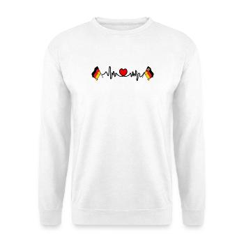 Cardio heart Flag Germany , Rhineland Palatinate - Unisex Sweatshirt - white - Front