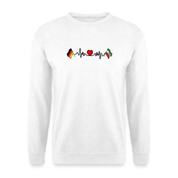 Cardio heart Flag Germany, North Rhine Westphalia - Unisex Sweatshirt - white - Front
