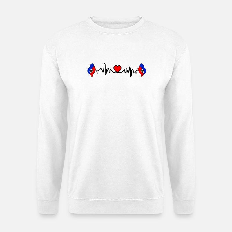 Herzfrequenz-Cardio für Haiti - Unisex Pullover - Weiß