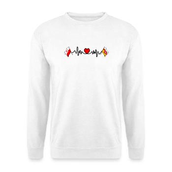 Cardio heart Drapeau Pologne, drapeau Lubin - Sweat-shirt Unisexe - blanc - Devant