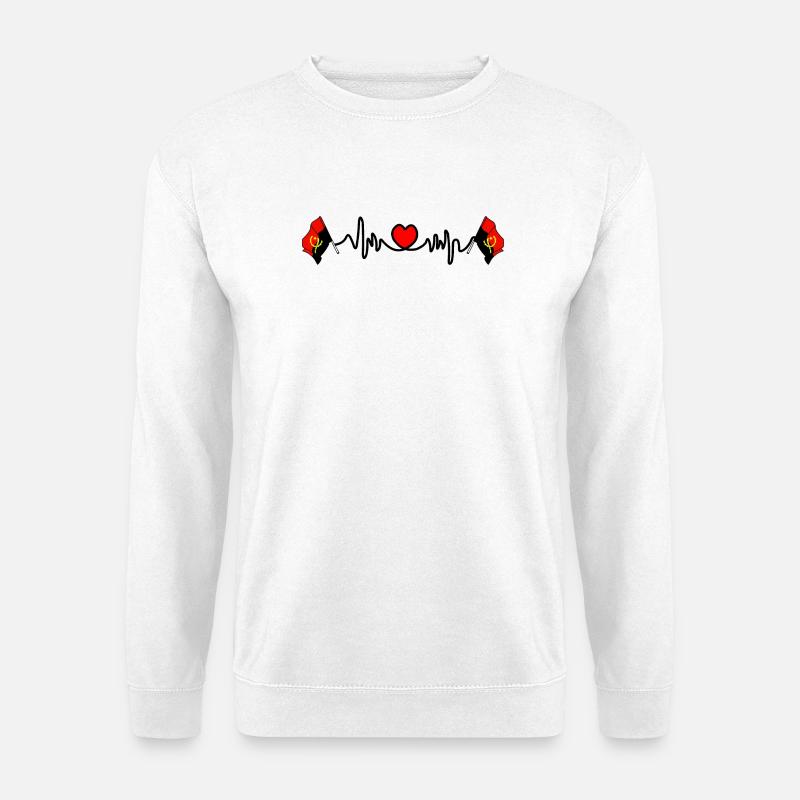 Herzfrequenz-Cardio für Angola - Unisex Pullover - Weiß